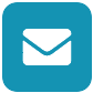 White envelope on light blue background