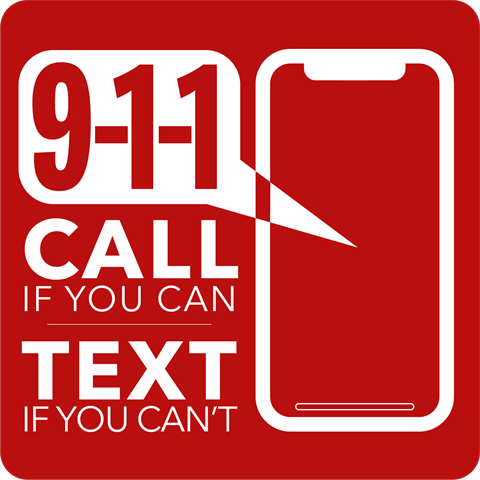 Red emergency poster with large 
